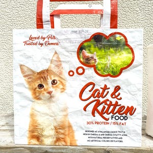 Bolsa de comida reciclada, bolsa de mano reutilizable, bolsa de supermercado, bolsa de compras reciclada, bolsa de supermercado reciclada, bolsa de mano reciclada, bolsa de mano para gatos