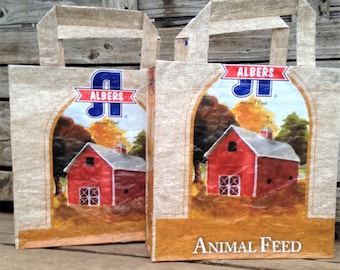 Feed Bag Tote, reusable tote bag, grocery bag, recycled shopping bag, reusable grocery tote, recycled tote bag, market tote, tote bag, barn