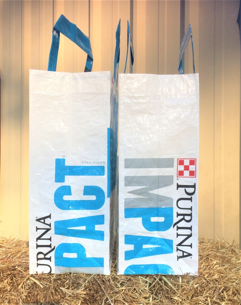 Recycled Feed Bag Tote reusable tote bag grocery tote Etsy