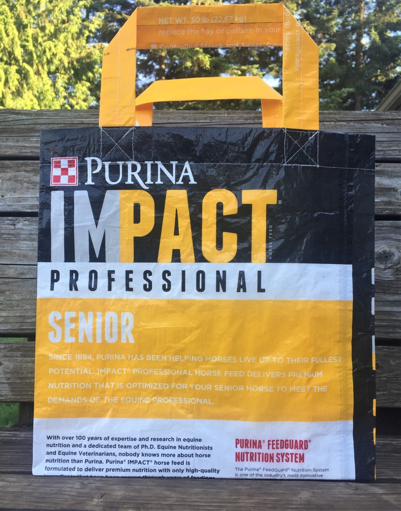 reusable tote bag recycled tote bag grocery tote reusable grocery bag recycled shopping bag Purina horse Recycled Feed Bag Tote