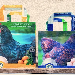 Recycled Feed Bag Tote, grocery tote, recycled shopping bag, reusable grocery bag, recycled tote, upcycled feed bag, chicken tote bag