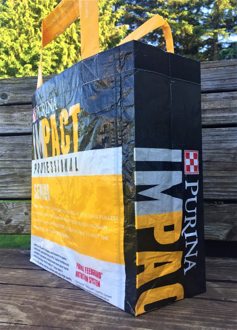 reusable tote bag recycled tote bag grocery tote reusable grocery bag recycled shopping bag Purina horse Recycled Feed Bag Tote