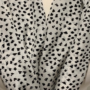 Mulberry Silk Scarf - Created with Juicy Fabric - Cheetah Black & White - Crepe de Chine Medium Weight -  50x190cm