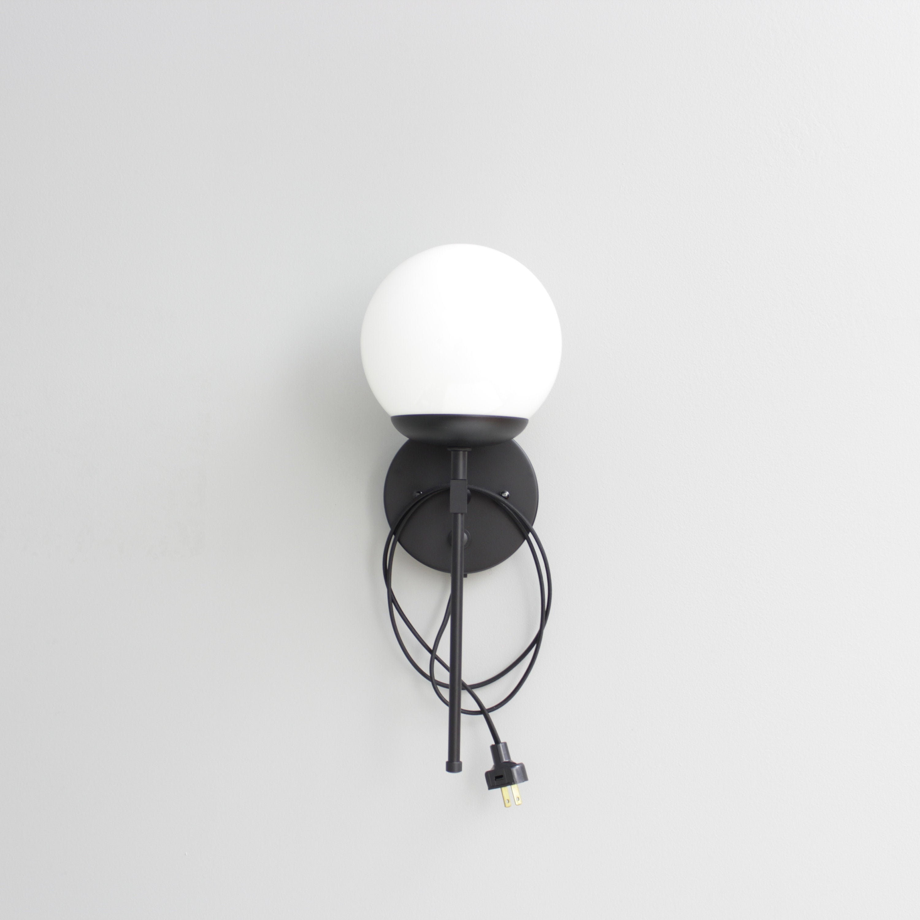 Matte black plug in wall sconce deals