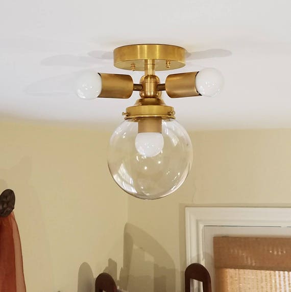 Flush Mount Light Ceiling Mounted Brass Light Fixture Modern Chandelier Uniglobe