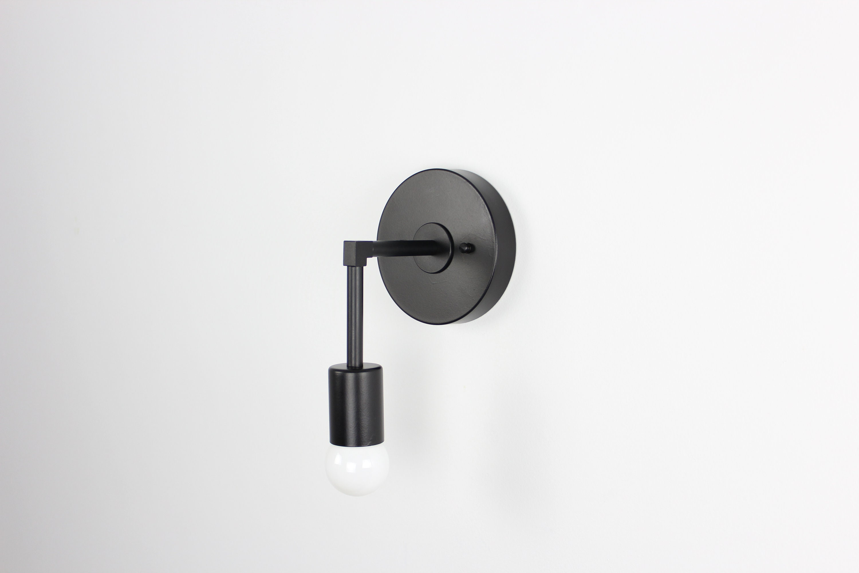 Modern Wall Sconce Single Light Matte Black Mid Century