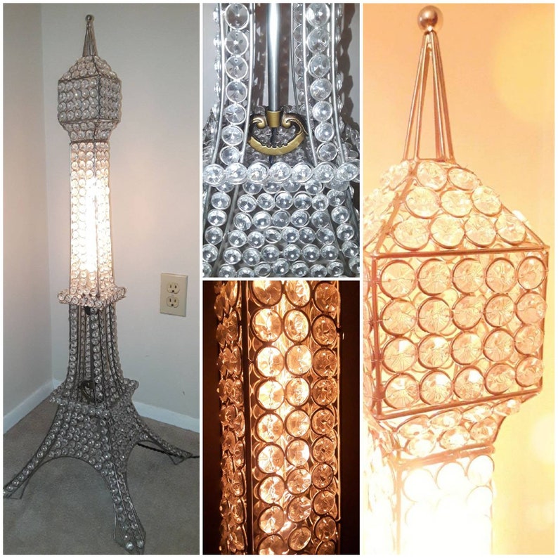 Eiffel Tower Crystal Accent Lamp 39 Tall Large Lamp Etsy