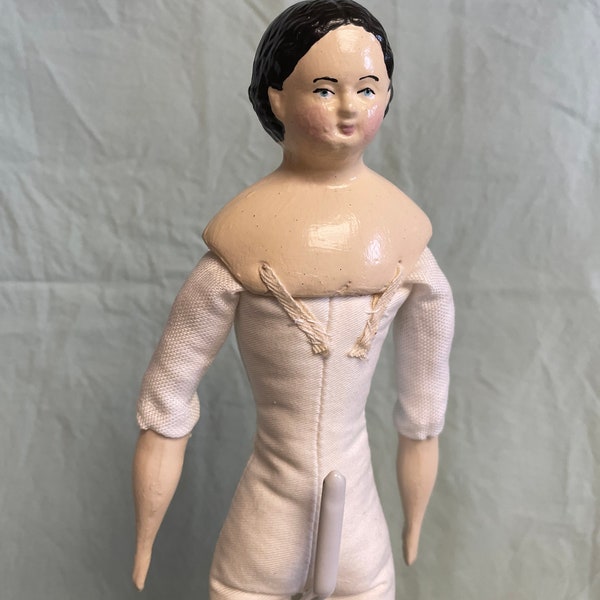 Reproduction Paper Mache 1860s doll 14 inches