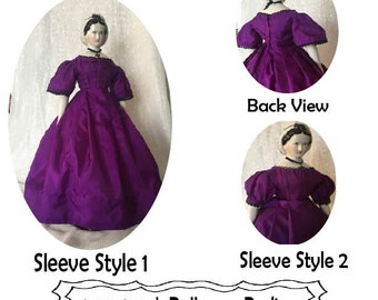18" China head doll ball gown pattern printed pattern