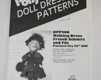 VTG Doll Crafter Poissot Doll Clothing patterns DPP 200 to 212