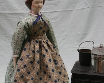 1860s Apron pattern for 18-inch China head doll