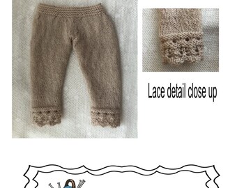 1890s Doll Drawers knitting pattern for 14-16 inch doll Physical pattern