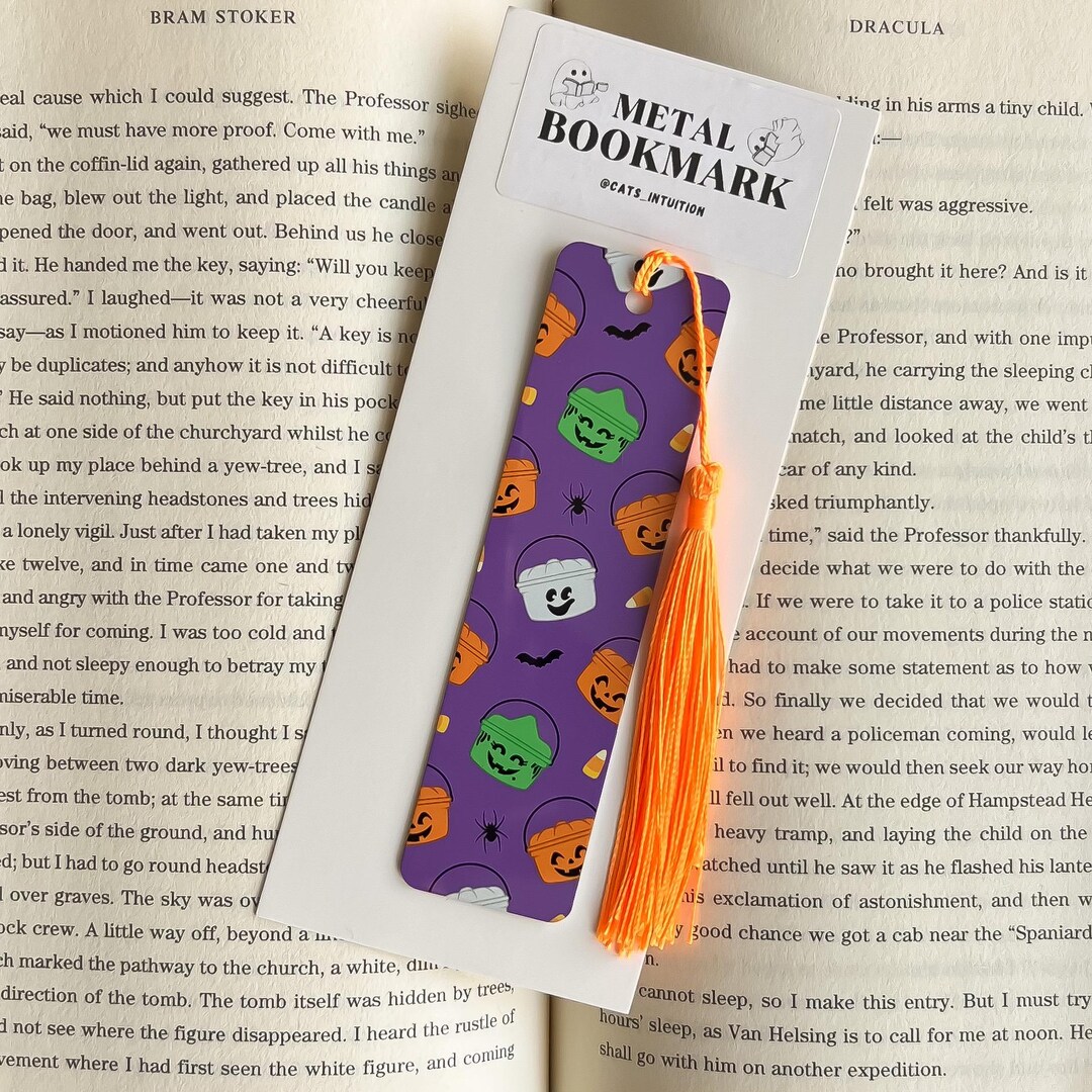 Boo Buckets (purple) - Metal Bookmark | Cute and Spooky | Gift for ...