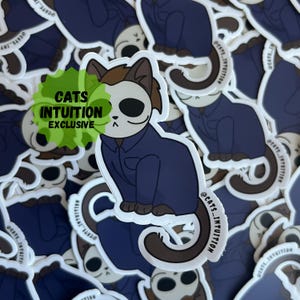 Horror Kitties - Michael (Ganzkörper) | Horrorfilm Sticker für Slasherfilm Liebhaber | Gruseliger Frühling | Halloween Alltag | Katzen Intuition