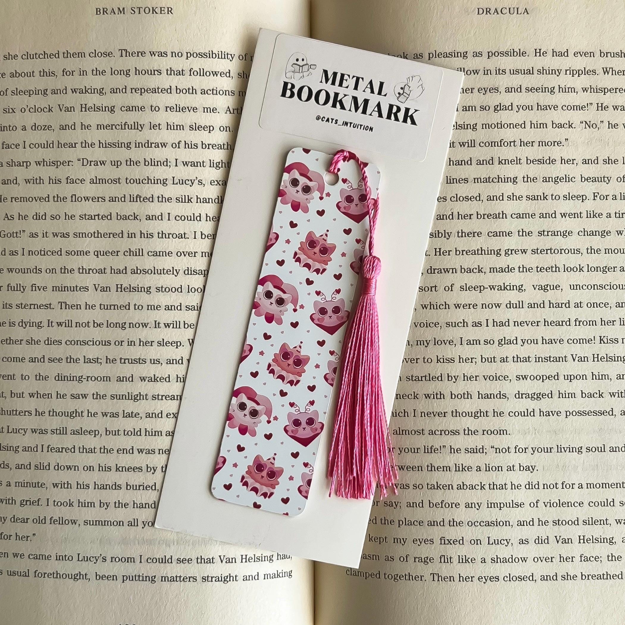 Lovecore Kitties  - Metal Bookmark | Cute Kitten | Gift for Cat Clown Lover | Cats Intuition | Book Page Marker Saver | Coquette Girl Gift