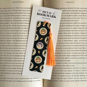 Halloween Cookies (Black) - Metal Bookmark | Cute and Spooky | Gift for Halloween Lover | Cats Intuition | Book Page Marker Saver |