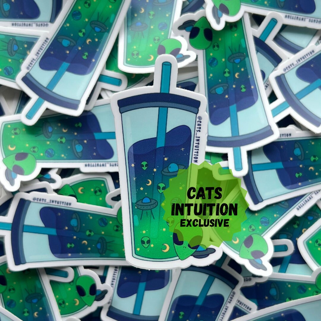 Alien Green Drink - Sticker - Etsy