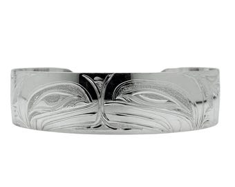 ネイティブバングル スターリングシルバー 手彫り シャチデザイン