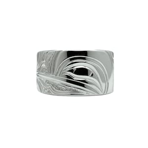 Hummingbird Ring in Sterling Silver by First Nations Artist Cristiano B Matilpi, 1/2 &quot; wide