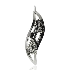Frog S Shaped Pendant in Sterling Silver, by First Nations artist Harold Alfred