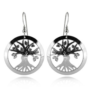 Tree of Life Earrings in Sterling Silver by Brett Borrie