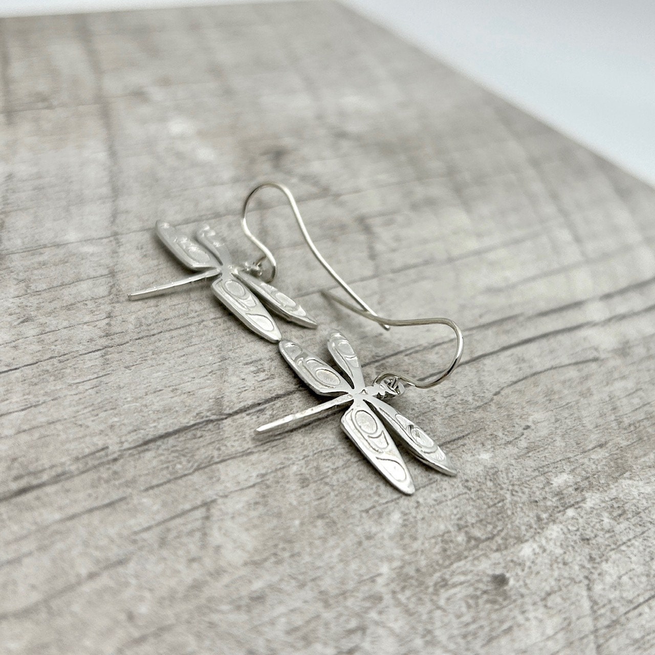 Orecchini a forma di libellula in argento sterling, gioielli