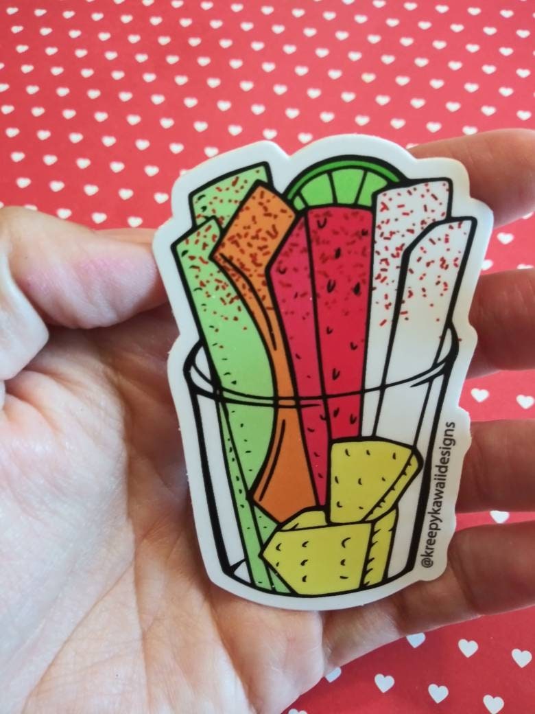 Mexican frutas cup fruit cup with tajin vinyl sticker 3 x 2 Etsy