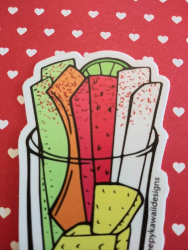 Mexican frutas cup fruit cup with tajin vinyl sticker 3 x 2 Etsy