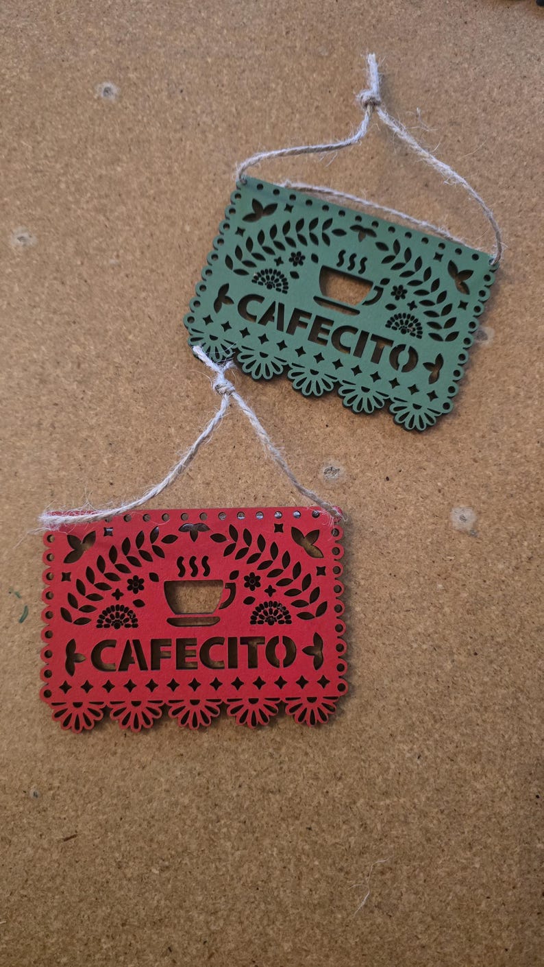 Cafecito Wood Papel Picado Ornament - Etsy