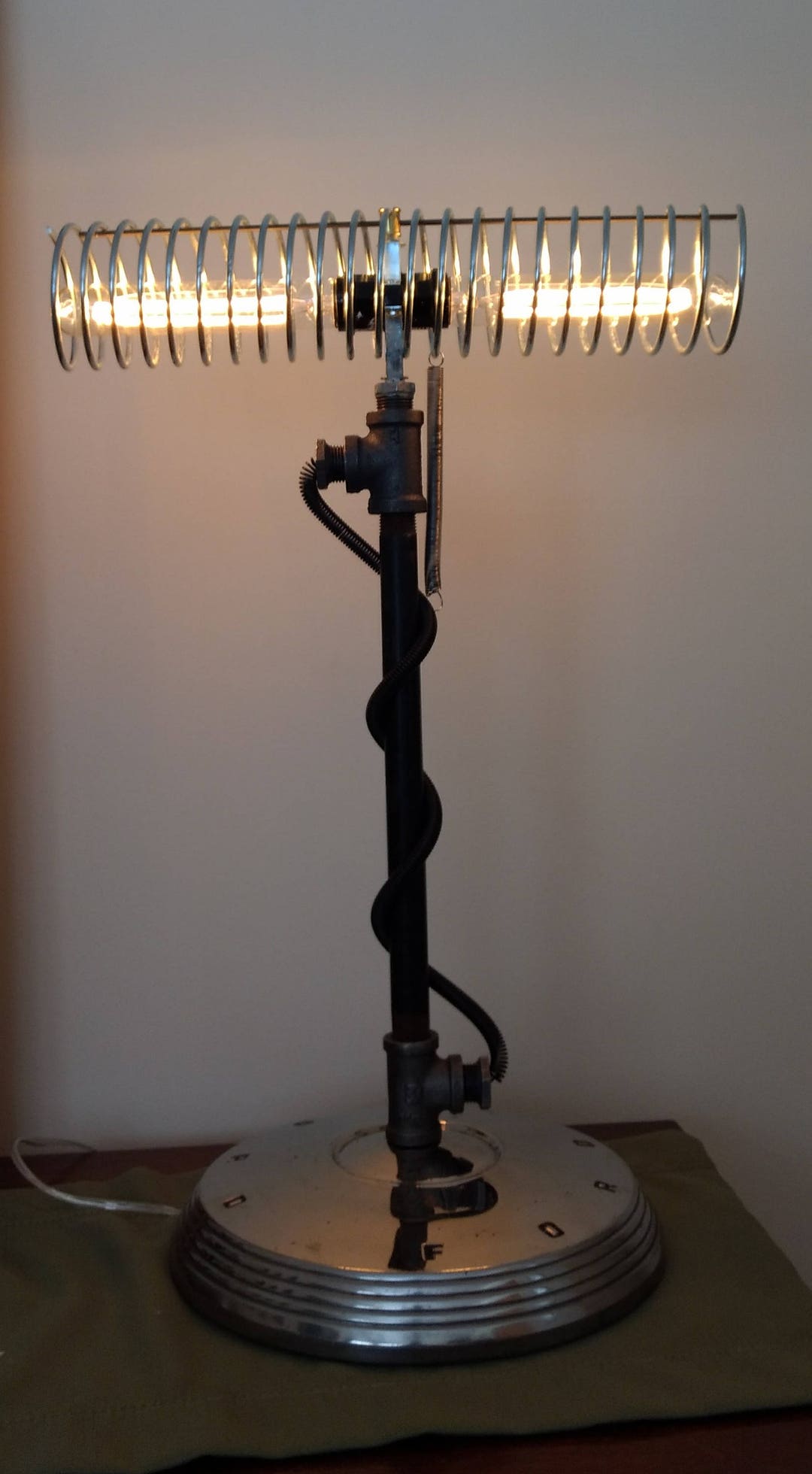 Pipe Lamp With Ford Hubcap Etsy