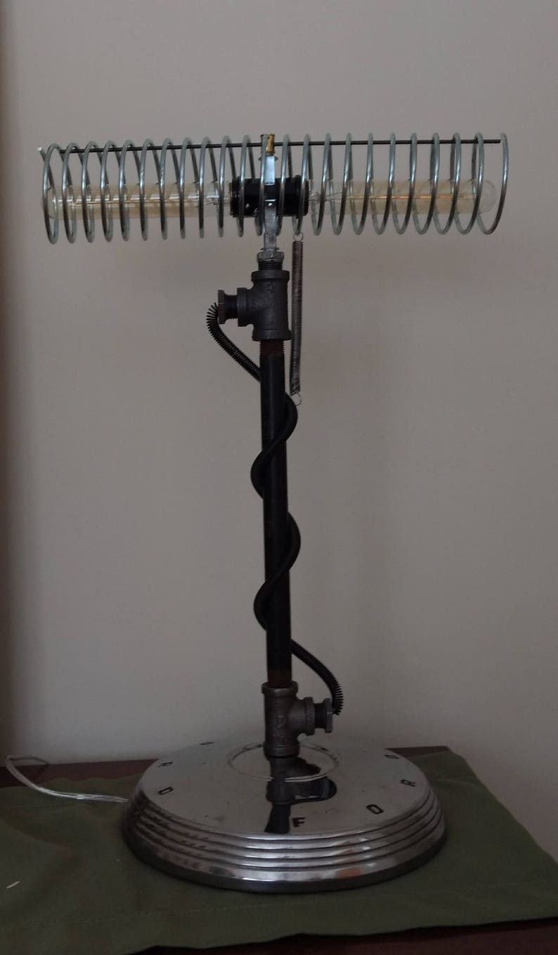 Pipe Lamp With Ford Hubcap Etsy
