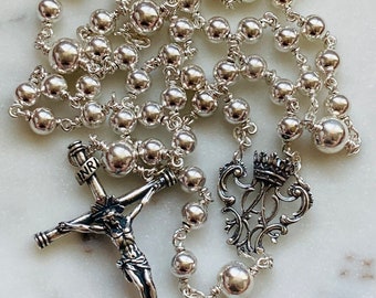 Auto Rosary St Michael Archangel Medal Ox Blue Crystal Bead