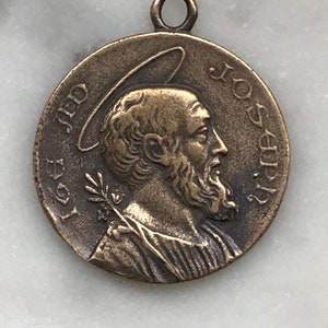 Medal - Saint Joseph - Bronze or Sterling Silver - Antique Reproduction 690 CeCeAgnes