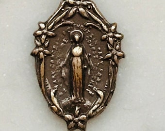 Miraculous Medal - Bronze or Sterling Silver - Antique Reproduction 1493 CeCeAgnes