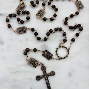 Ecce Homo - Crown of Thorns - Passion Bronze Rosary - Bronzite - CeCeAgnes