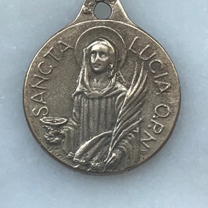 Medal - Saint Lucy - Bronze or Sterling Silver - Antique Reproduction 1580 CeCeAgnes