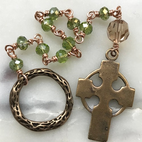 Tiny Irish Penal Rosary - Crystal Single Decade Rosary