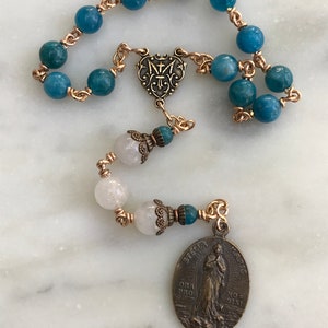 Stella Maris Chaplet - Bronze - Apatite and Moonstone CeCeAgnes