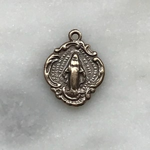 Tiny Miraculous Medal - Bronze or Sterling Silver - Antique Reproduction 244 CeCeAgnes