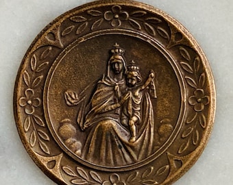 Our Lady of Mount Carmel Medal: 567 Bronze Antique Reproduction