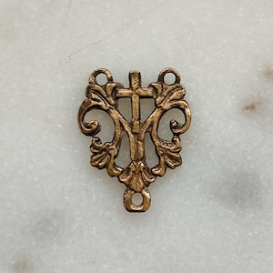 Rosenkranzzentrum - Marian Auspice - Bronze - Antike Reproduktion 216 CeCeAgnes Rosenkranzteile