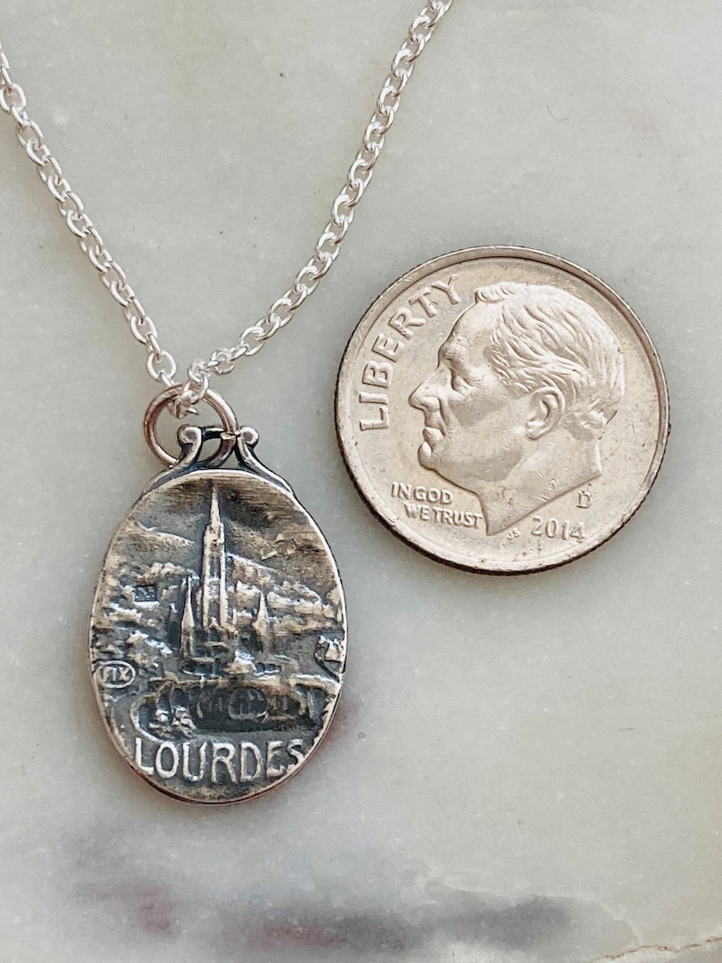 Sterling Silver Our Lady of Lourdes Necklace - Etsy