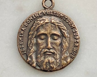 Holy Face of Jesus Medal: 1426 Bronze or Sterling Silver Antique Reproduction