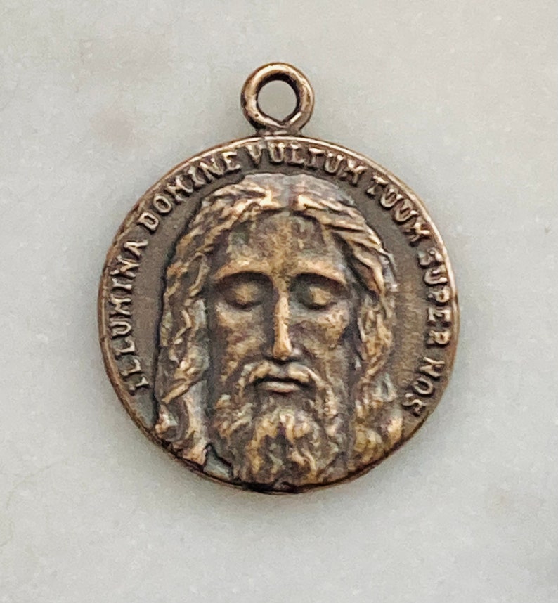 Medal Holy Face of Jesus Bronze or Sterling Silver Antique Reproduction 1426 CeCeAgnes image 4
