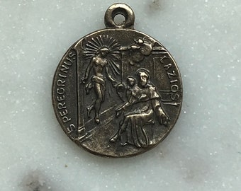 Medal - Saint Peregrine - Bronze or Sterling Silver - Antique Reproduction 933 CeCeAgnes Rosary Parts