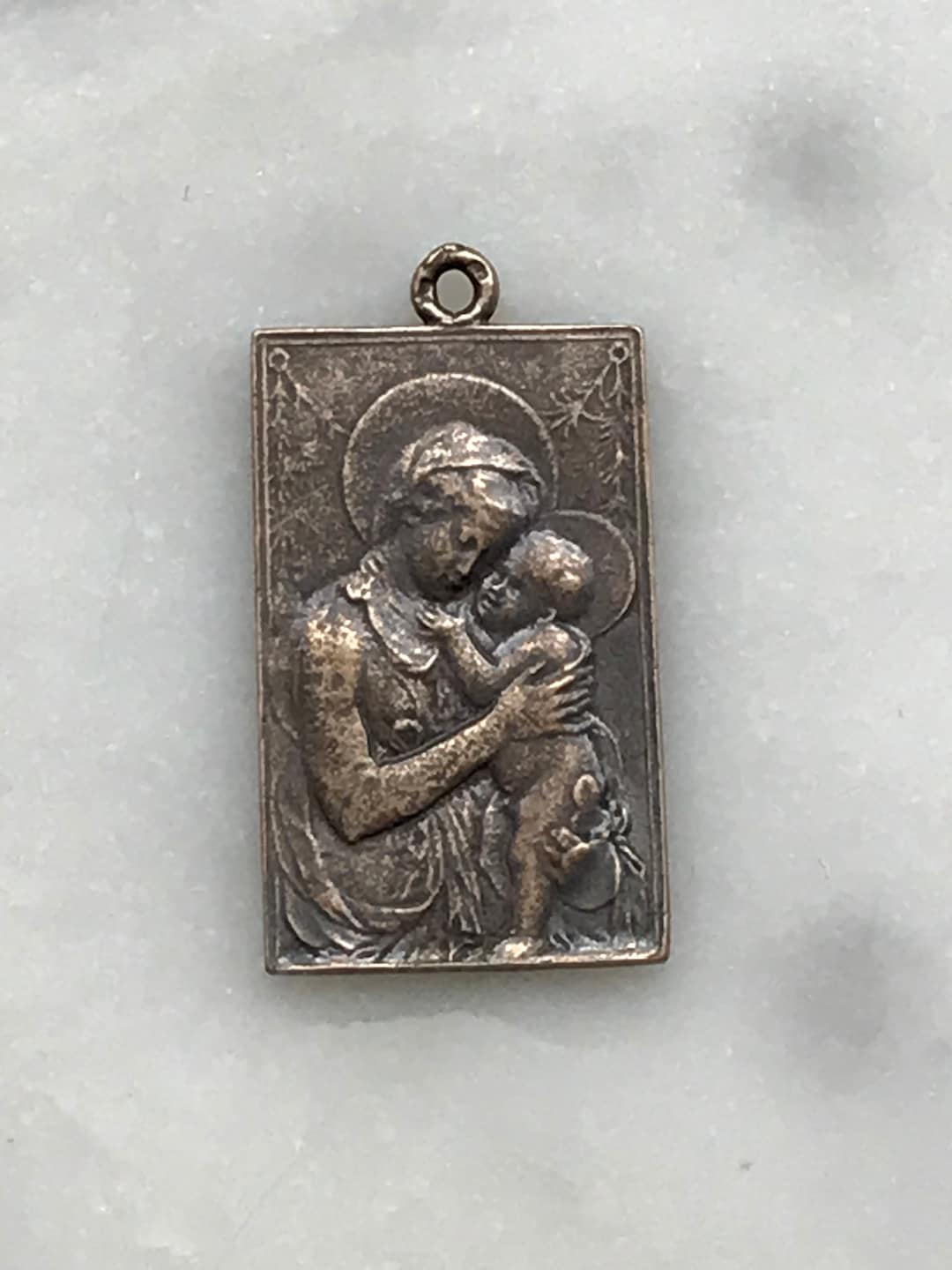 Madonna and Child Medal - Bronze or Sterling Silver - Antique ...