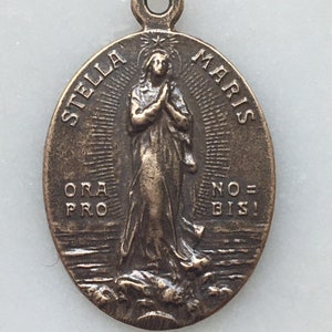 Stella Maris Medal - Antique Reproduction 790-M - Mary, Mother of God CeCeAgnes