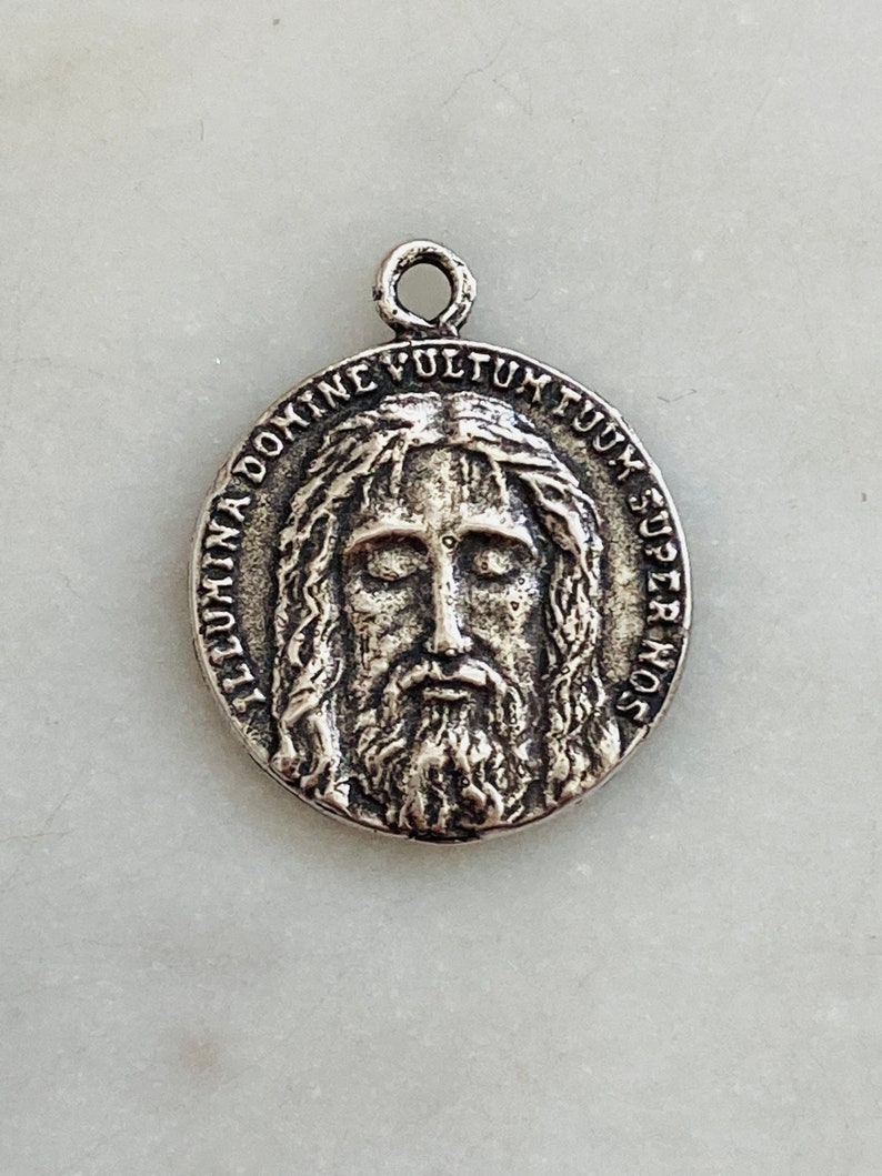 Medal Holy Face of Jesus Bronze or Sterling Silver Antique Reproduction 1426 CeCeAgnes image 1