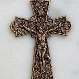Crucifix - Sterling Silver or Bronze - Antique French Reproduction 1116 CeCeAgnes