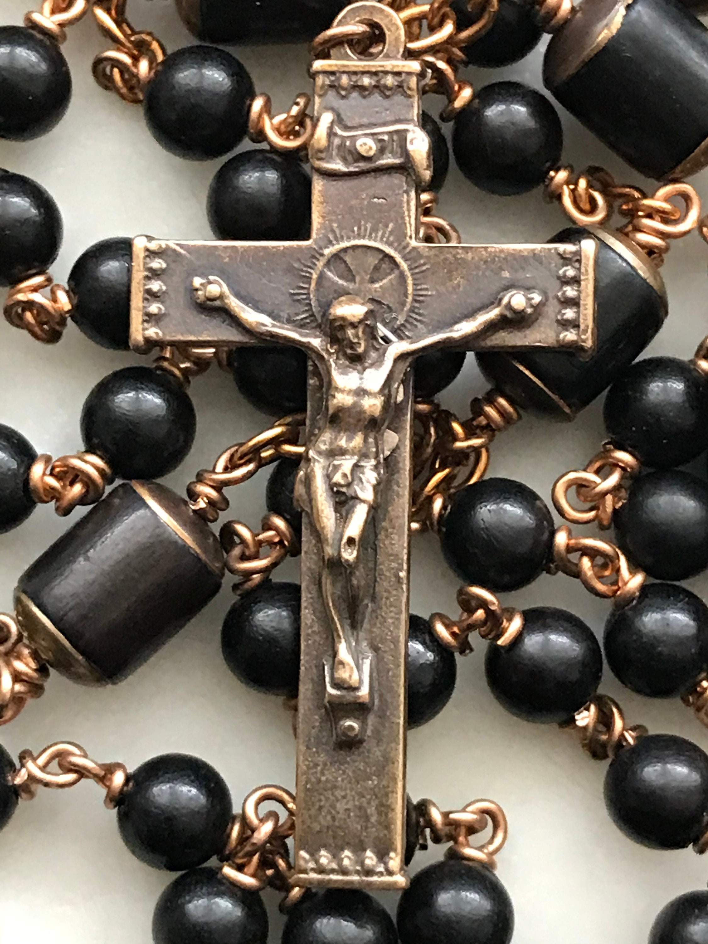 Saint Joan of Arc Rosary - Ebony Wood and Bronze - Etsy